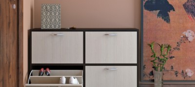 Anordnung der Aufbewahrung von Schuhen in einem Schrank