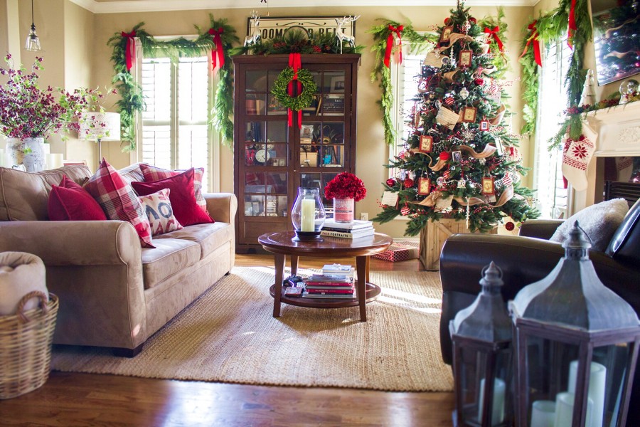 weihnachtsdeko wohnzimmer foto