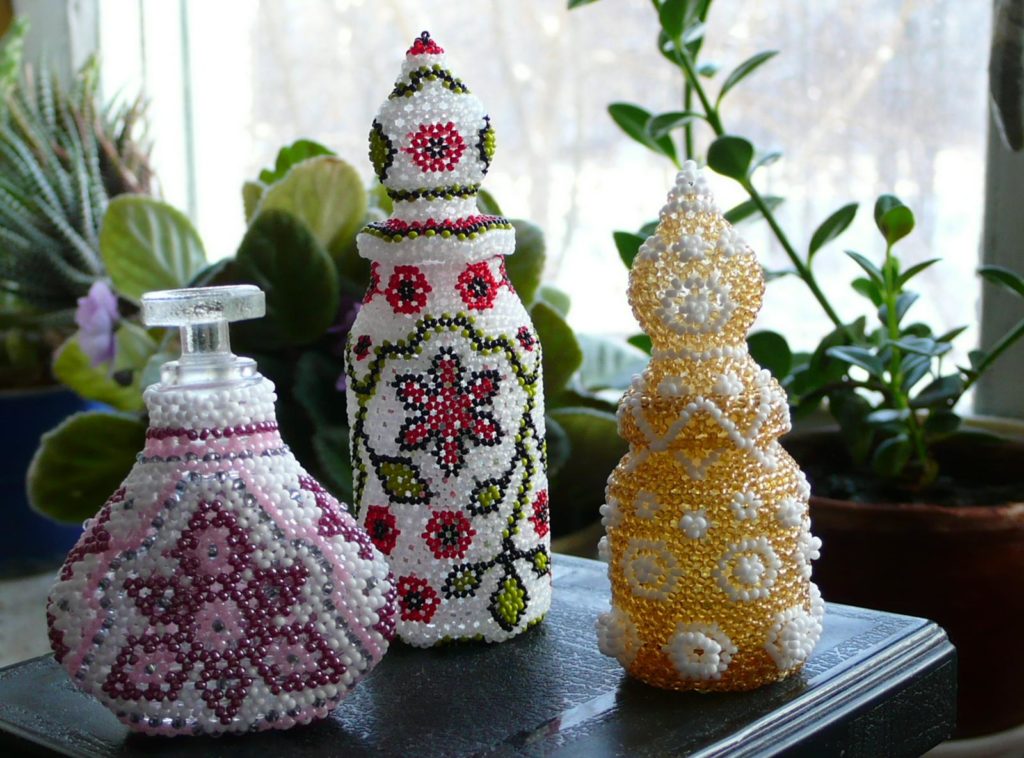 bouteille décor perles photo