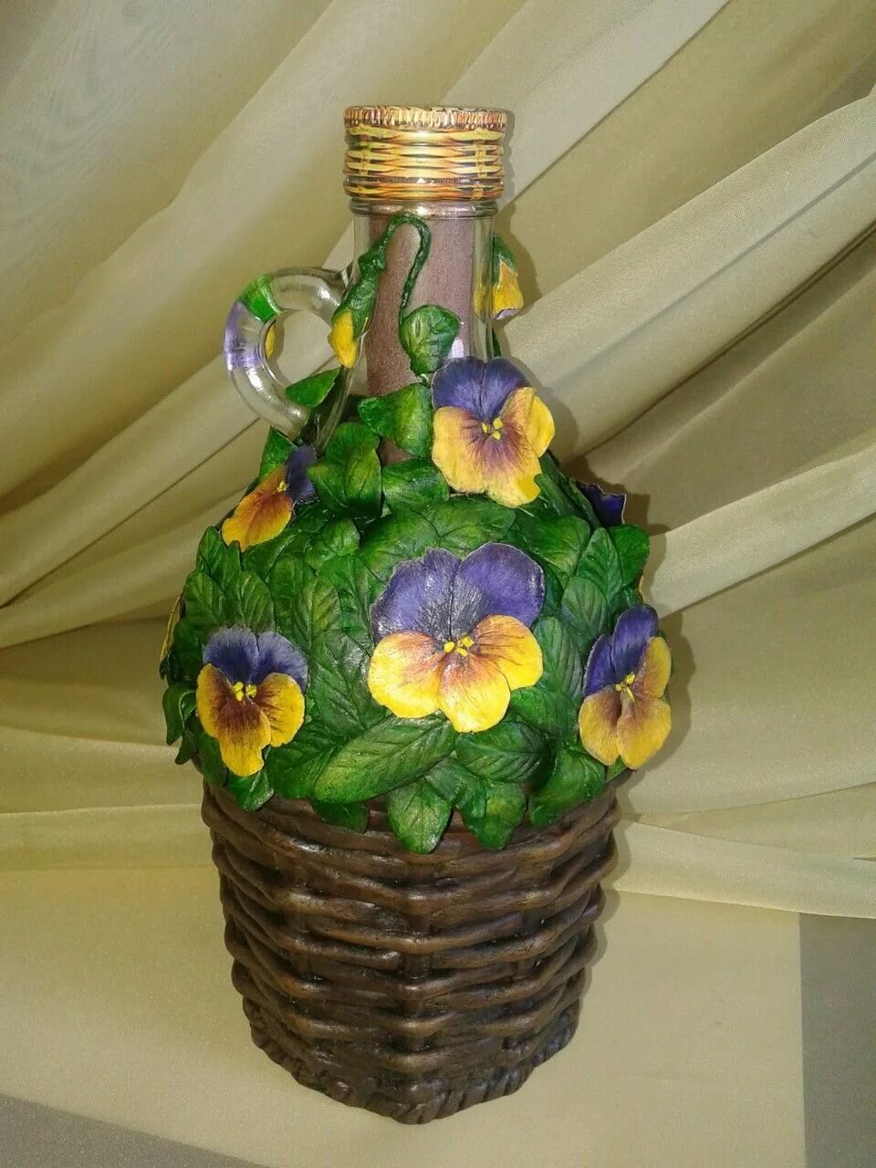 décor de bouteilles avec photo de pâte à sel