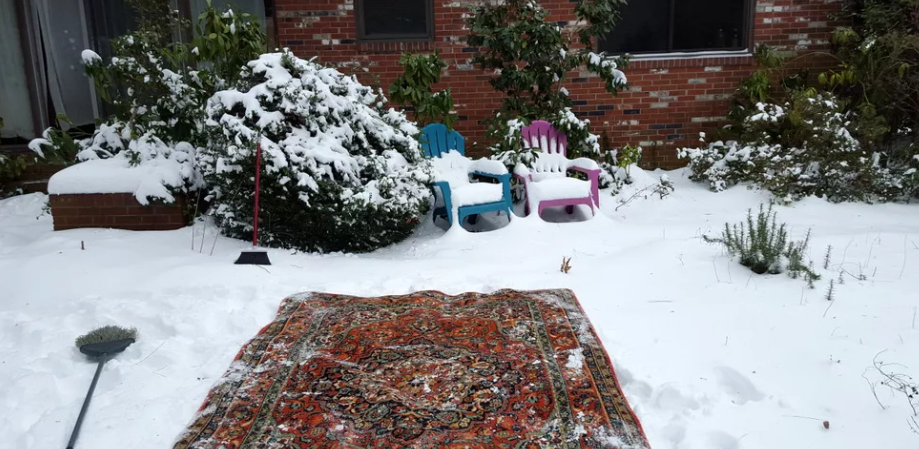 tapis dans la neige