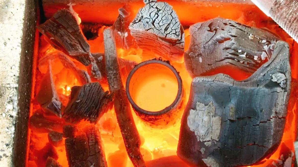 fusion du verre dans un four