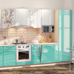 couleur turquoise de la cuisine