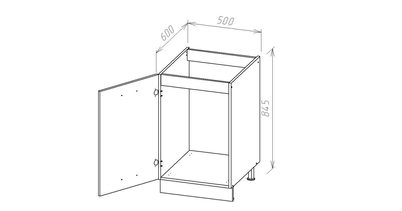 armoire inférieure pour dessin de cuisine