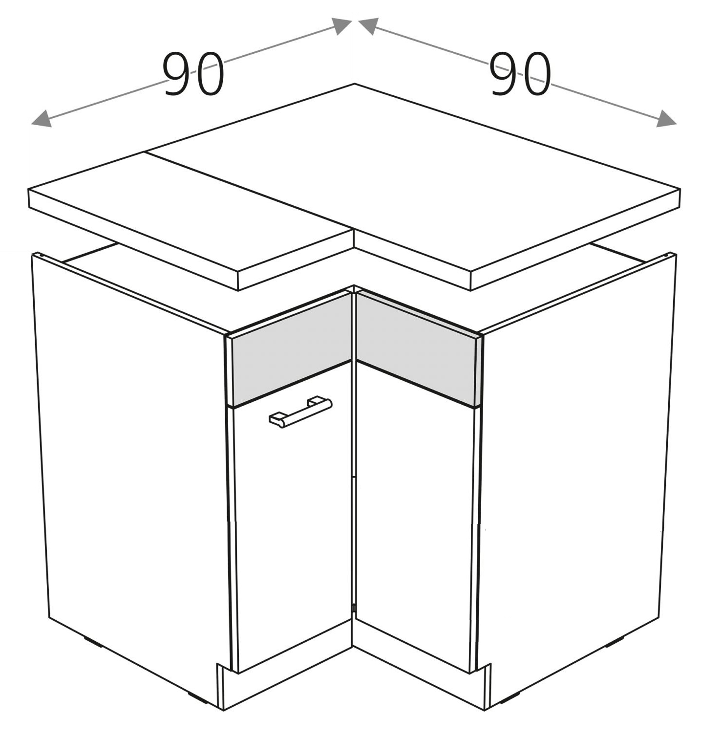 dessin du piédestal en L