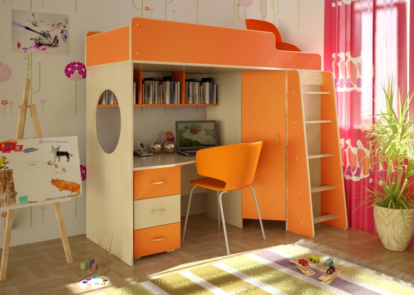 diseño de loft de cama de bebé