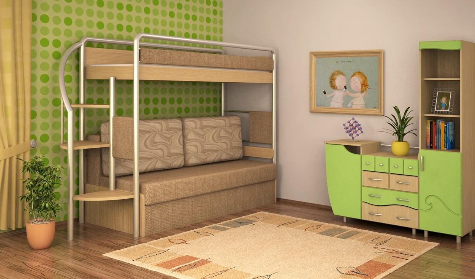 decoración del desván de la cama del bebé