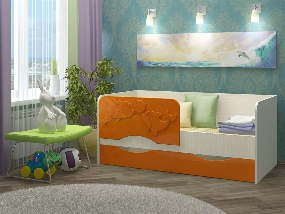 idées de décoration de lit bébé dauphin