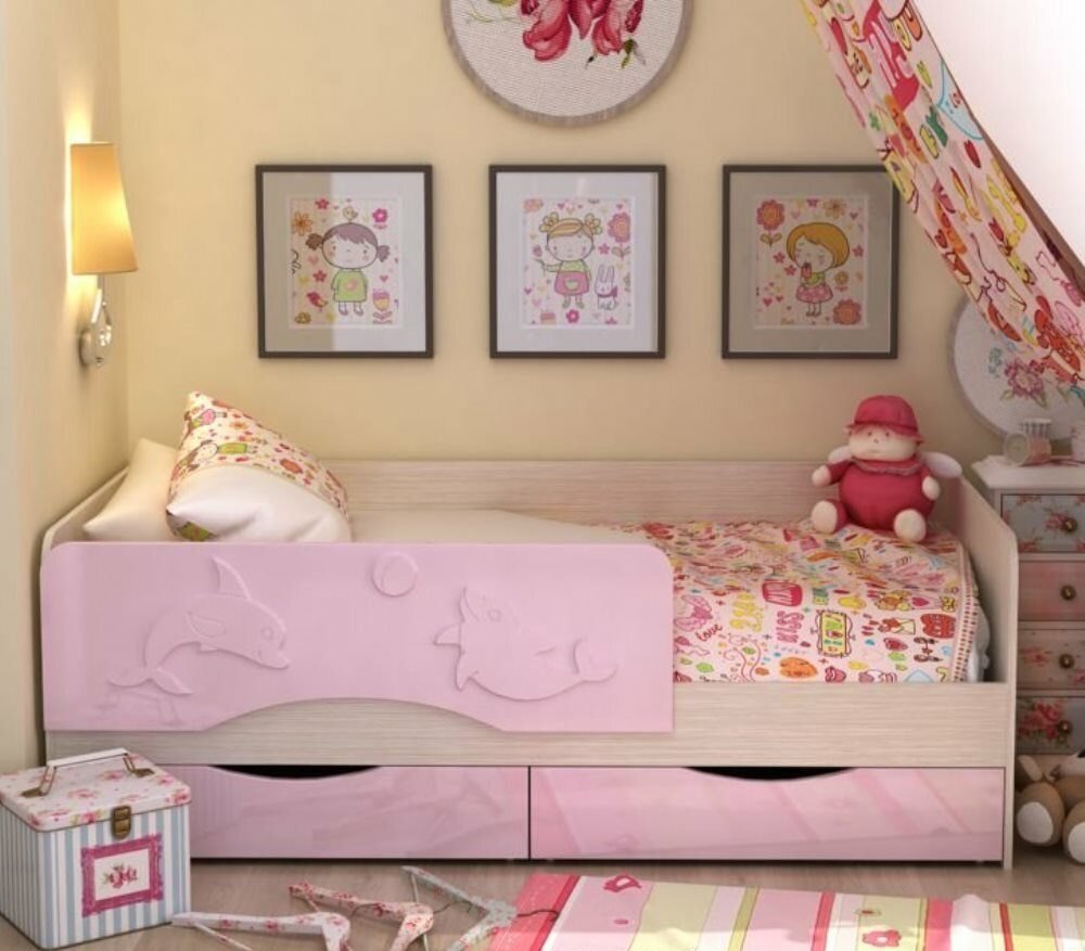 lit bébé rose dauphin