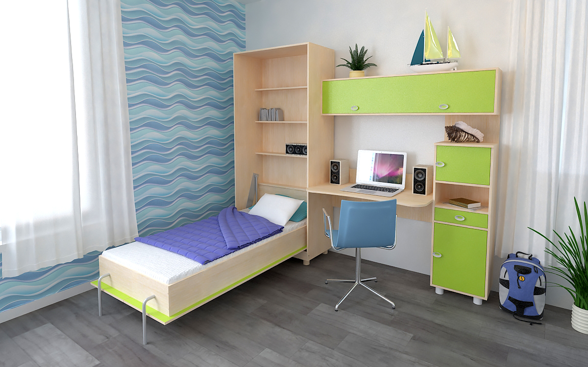 Babybett Kleiderschrank vertikal
