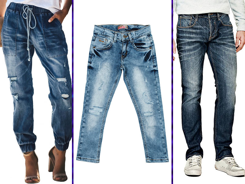 trous et éraflures sur les jeans
