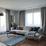 canapés dans les tons gris-brun intérieur photo