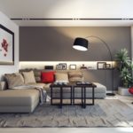 canapés dans les tons gris-brun décor photo