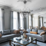 canapés dans les tons gris-brun déco photo