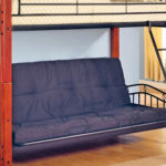 lit mezzanine avec canapé gris