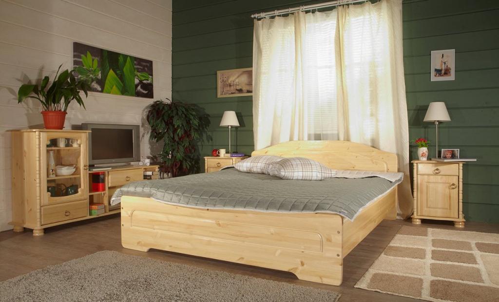 idées de conception de lit double en bois massif