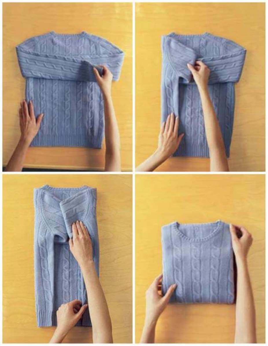 วิธีพับเสื้อกันหนาว
