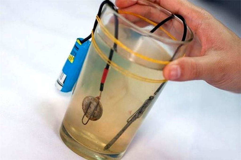 limpeza de moedas por eletrólise