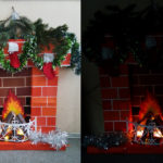 fireplace cardboard decor