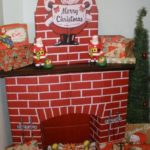 fireplace made of cardboard for the new year