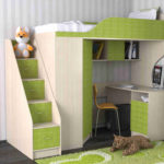 cama alta verde