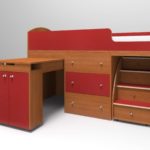 cama alta vermelha