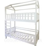 lit-maison pour enfants superposés blanc