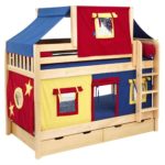 maisonnette pour enfants rouge-bleu
