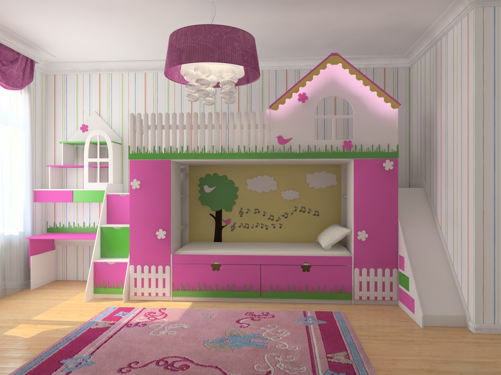 maisonnette pour enfants avec toboggan