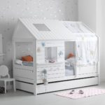 maison de lit pour enfants en bois blanc