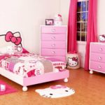 bed for a girl in the interior of hello kitty