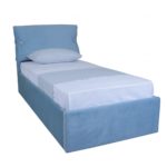 lit avec mécanisme de levage bleu simple