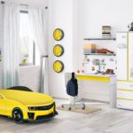 lit de voiture jaune pour garçon