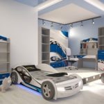 lit de voiture pour un garçon pour une chambre spacieuse