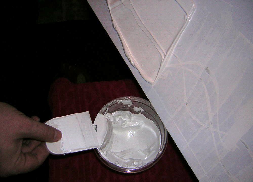Glasmatten mit Paste