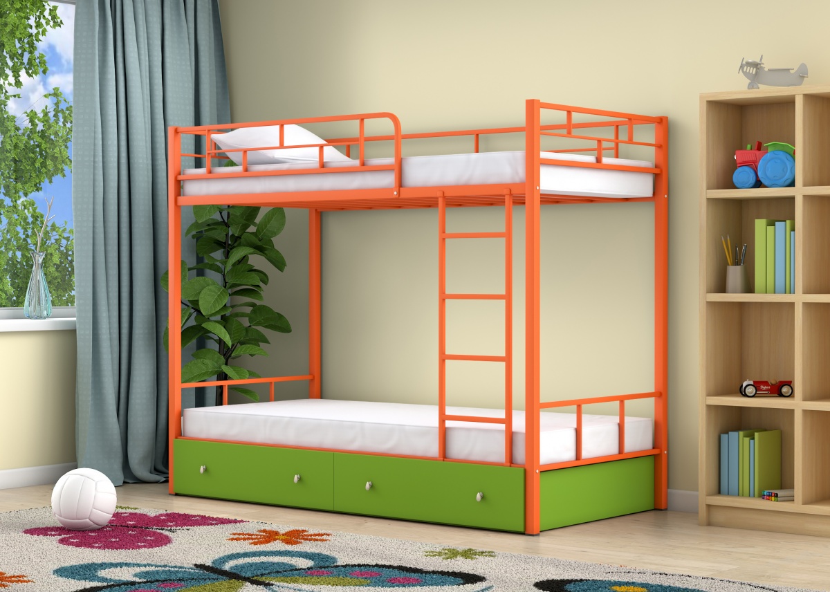 lit superposé en métal pour enfants