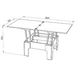 dimensions et disposition de la table pliante