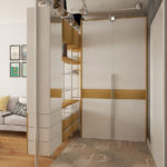 Kleiderschrank-Trennwand weiß mit beige