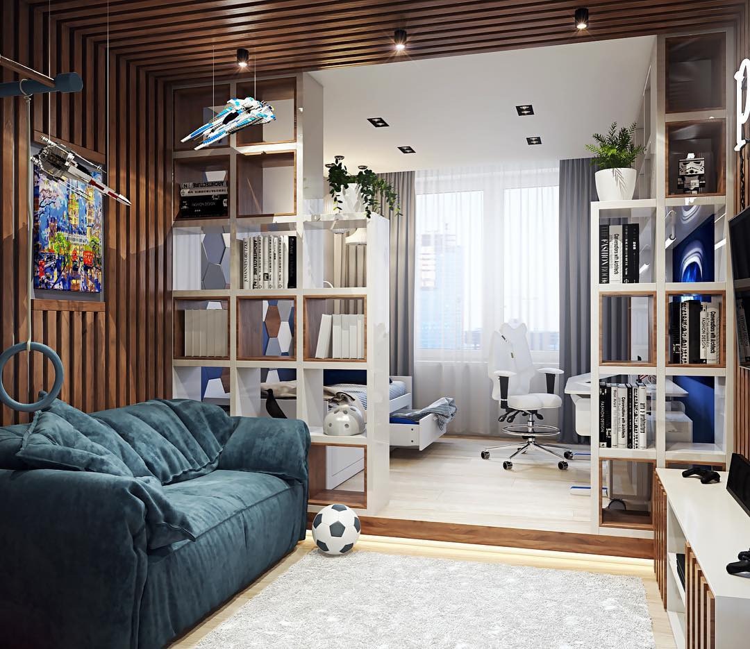 Kleiderschrank-Trennwand für Kinderzimmer