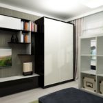 Kleiderschrank-Trennwand weißes Fach