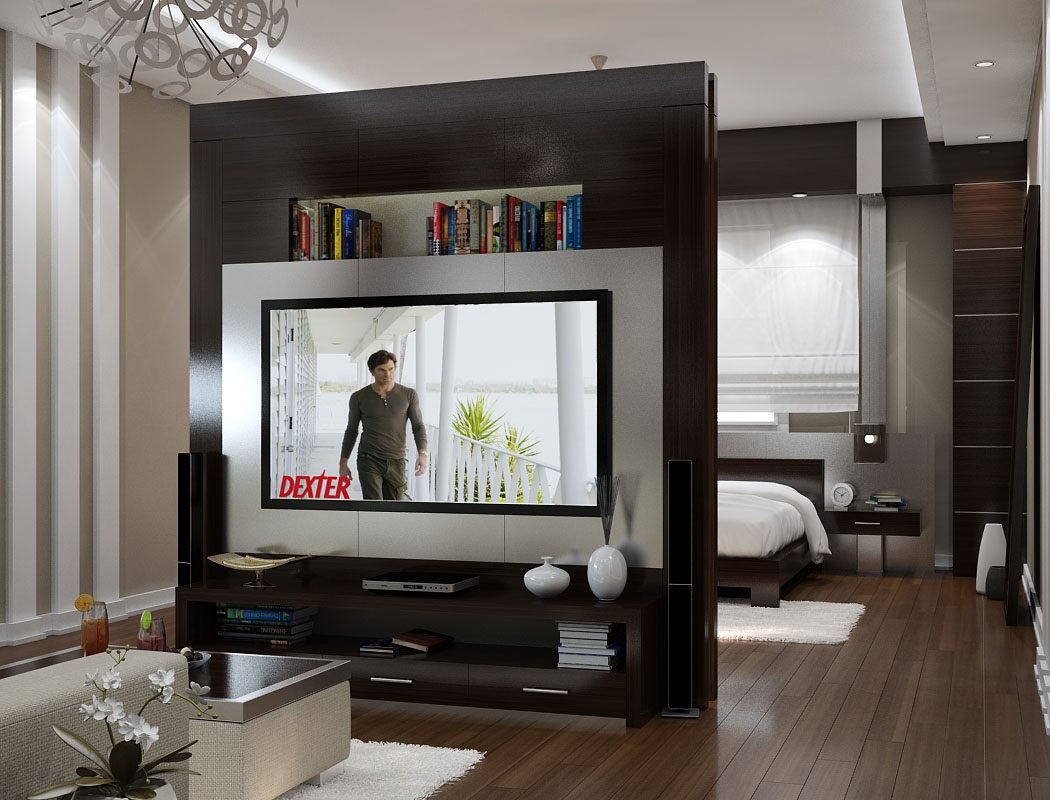 Schranktrennwand mit TV