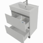 meuble lavabo blanc avec deux placards