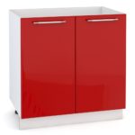 meuble lavabo rouge