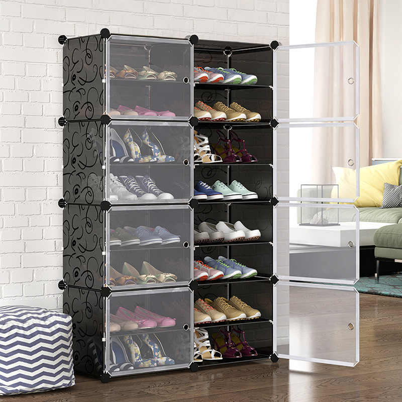 zapateros con puertas transparentes