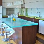 large glass countertop for kitchen