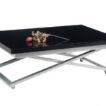 table pliante avec plateau en verre