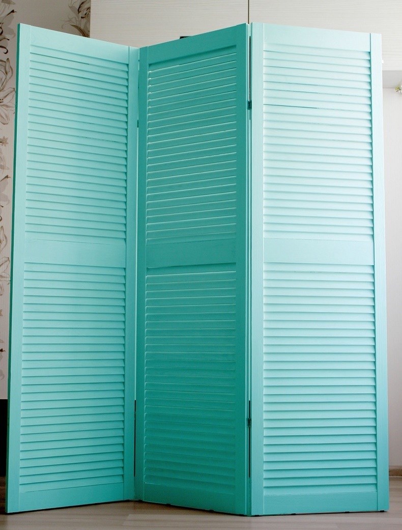 paravent accordéon bleu