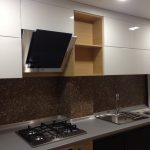 white kitchen set with stove