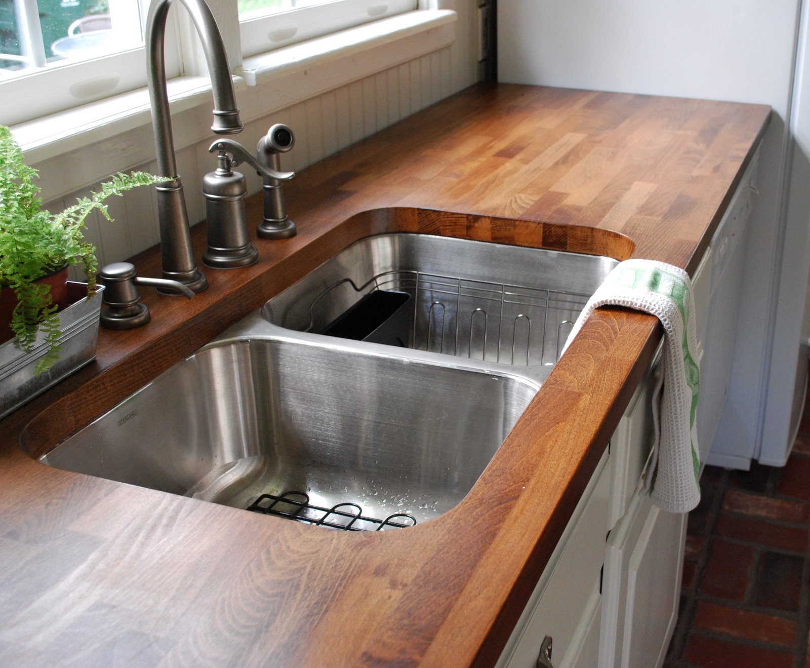 the surface of the working area made of wood