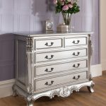commode de serviettage plaquée argent